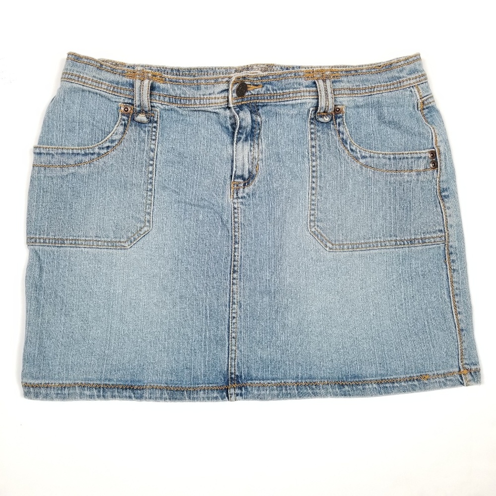 Jean Mini Straight Skirt Blue Denim Light Wash 12